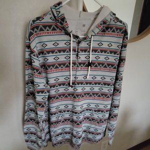 Men's On the Byas Aztec Lightweight Hoodie Size L